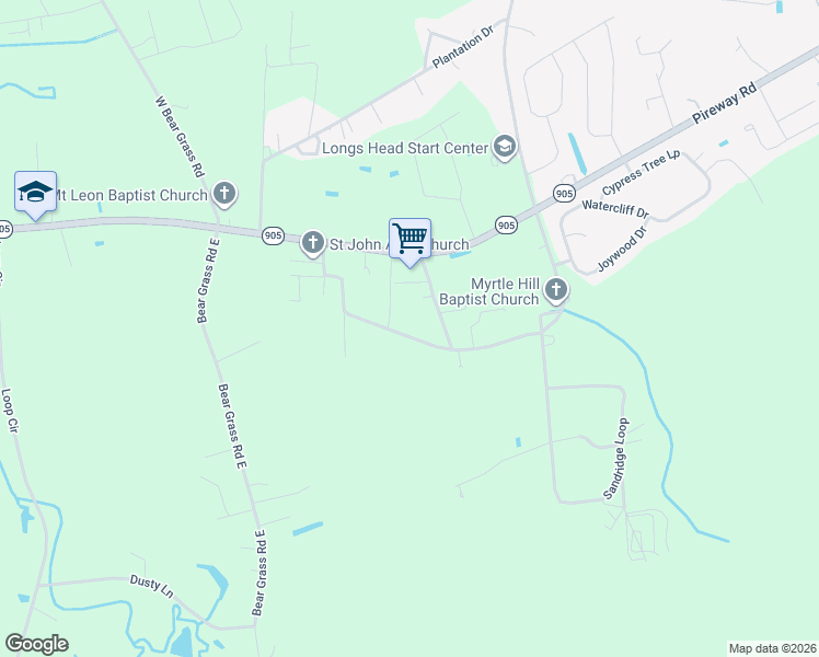 map of restaurants, bars, coffee shops, grocery stores, and more near 365 Saint Johns Circle in Longs