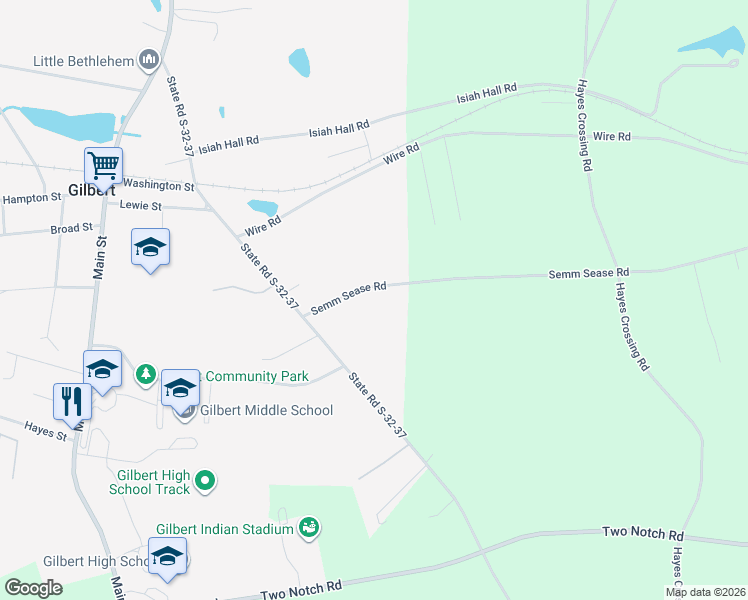 map of restaurants, bars, coffee shops, grocery stores, and more near 520 Semm Sease Road in Gilbert