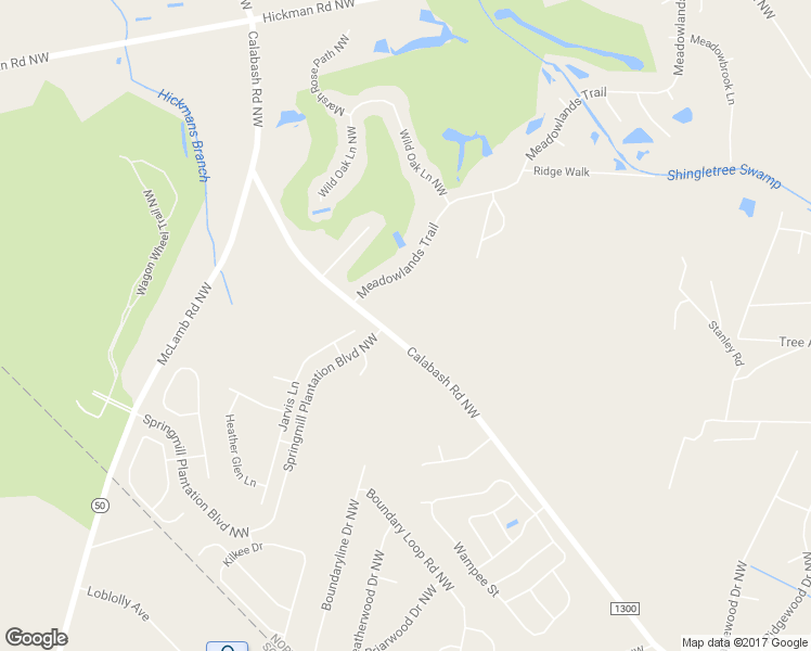 map of restaurants, bars, coffee shops, grocery stores, and more near 700 Calabash Road Northwest in Calabash