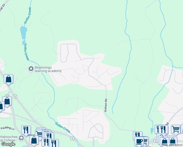 map of restaurants, bars, coffee shops, grocery stores, and more near 47 Chase Way in Dallas