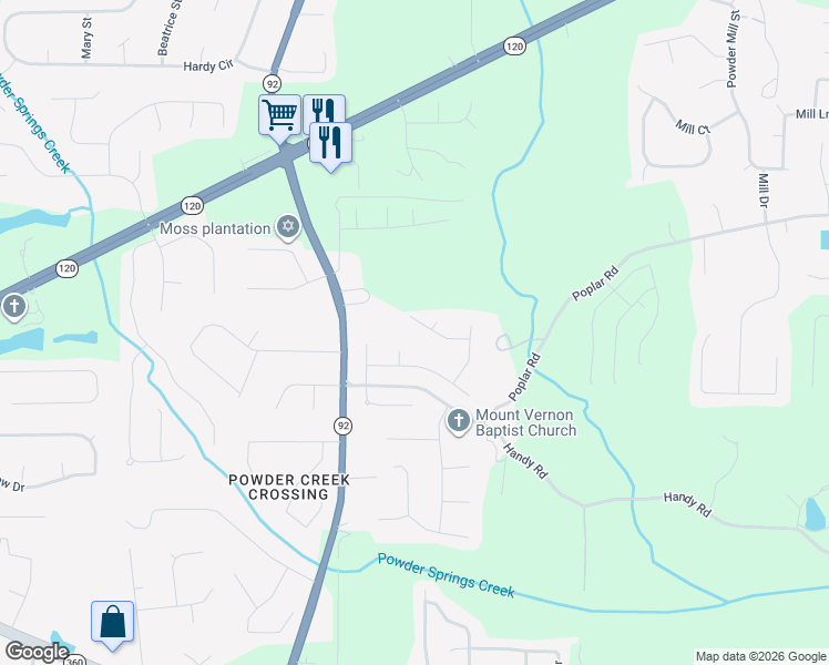 map of restaurants, bars, coffee shops, grocery stores, and more near 121 Alexandria Drive in Dallas