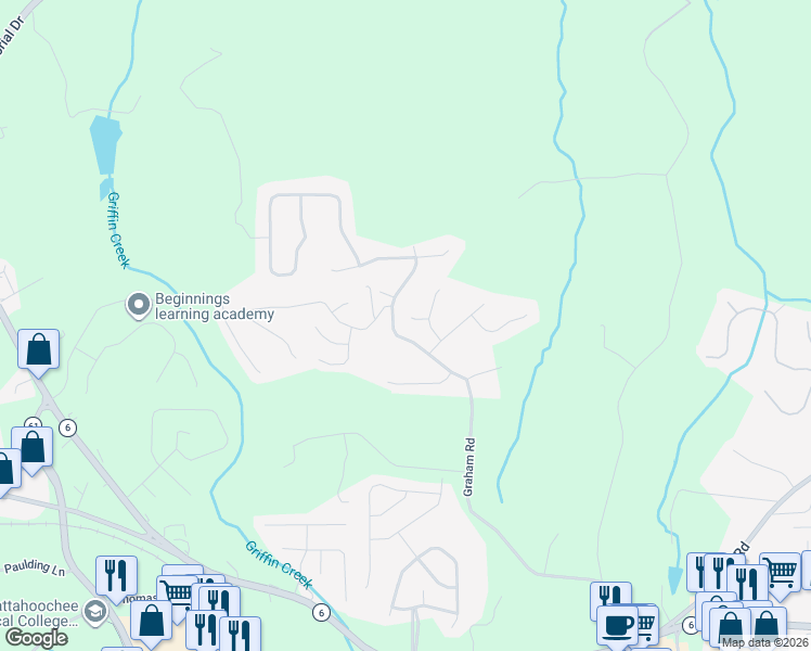 map of restaurants, bars, coffee shops, grocery stores, and more near 47 Chase Way in Dallas