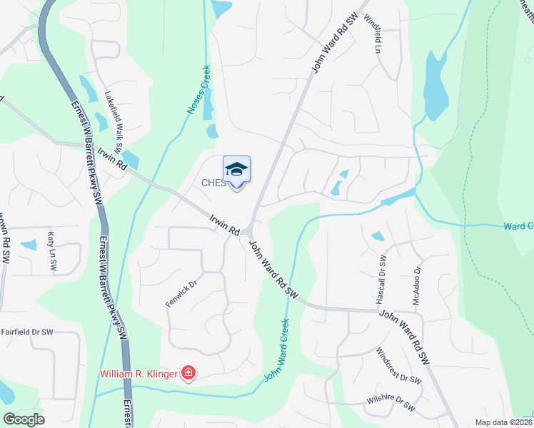 map of restaurants, bars, coffee shops, grocery stores, and more near 2249 Major Loring Way Southwest in Marietta