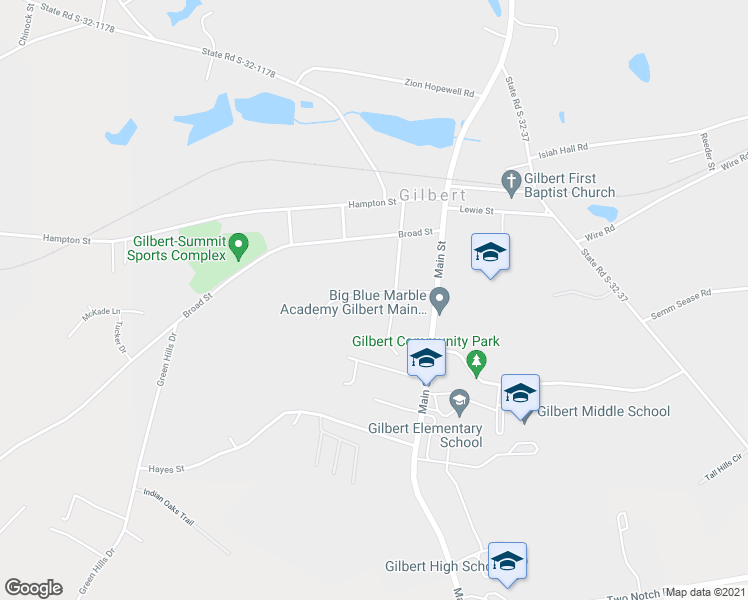 map of restaurants, bars, coffee shops, grocery stores, and more near 312 Church Street in Gilbert