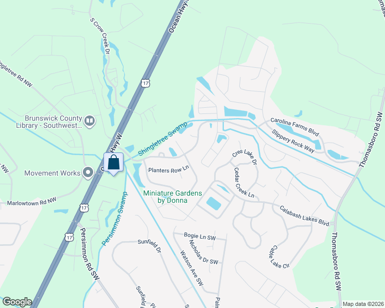 map of restaurants, bars, coffee shops, grocery stores, and more near 177 Carolina Farms Boulevard in Carolina Shores
