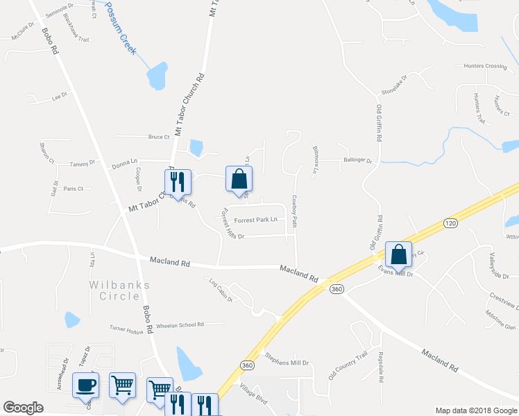 map of restaurants, bars, coffee shops, grocery stores, and more near 452 Forrest Hills Drive in Dallas