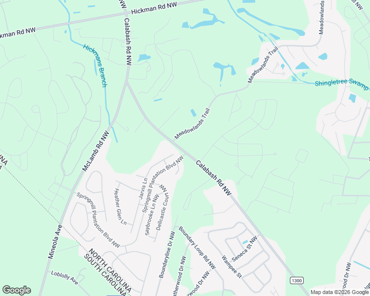 map of restaurants, bars, coffee shops, grocery stores, and more near 700 Calabash Road Northwest in Calabash