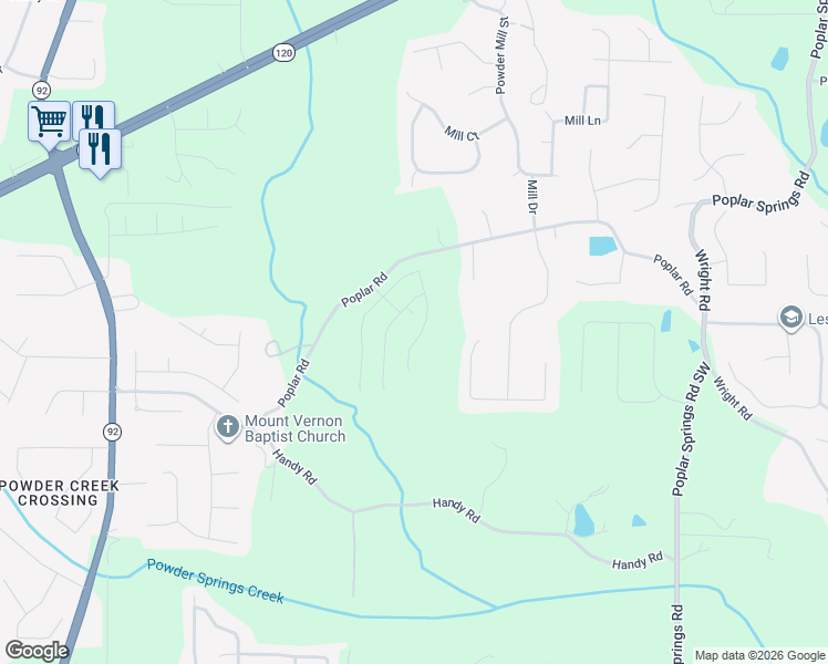 map of restaurants, bars, coffee shops, grocery stores, and more near 475 Spring View Court in Dallas