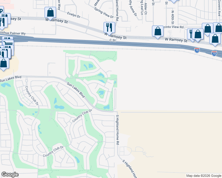 map of restaurants, bars, coffee shops, grocery stores, and more near 4751 Salem Circle in Banning