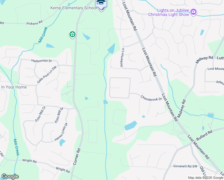 map of restaurants, bars, coffee shops, grocery stores, and more near 4850 Chasestone Ct in Powder Springs