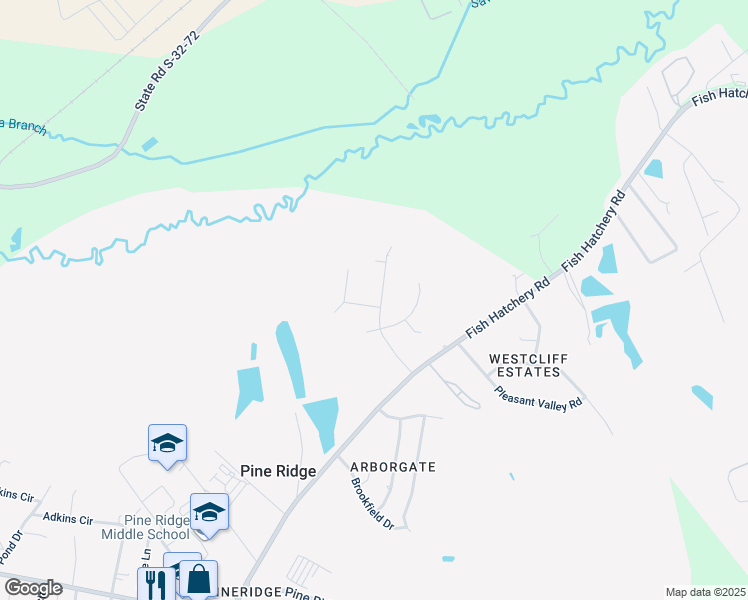 map of restaurants, bars, coffee shops, grocery stores, and more near 209 Meadow Crest Drive in West Columbia