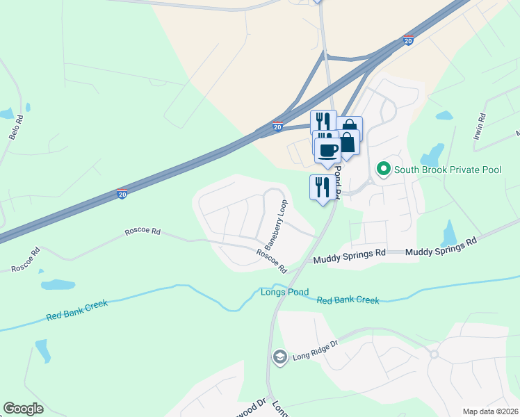 map of restaurants, bars, coffee shops, grocery stores, and more near 305 Baneberry Loop in Lexington