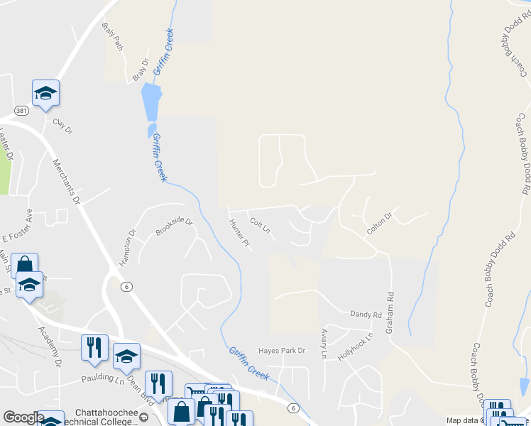 map of restaurants, bars, coffee shops, grocery stores, and more near 317 Gun Range Road in Dallas
