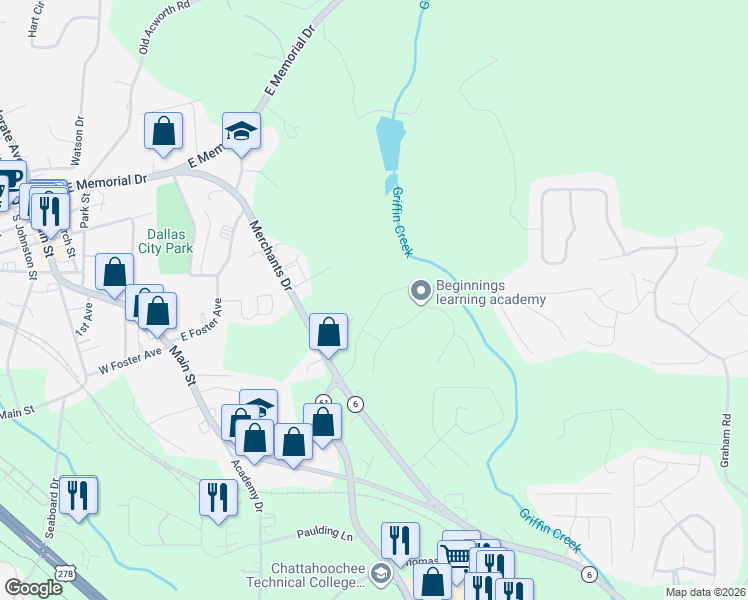 map of restaurants, bars, coffee shops, grocery stores, and more near 213 Hampton Drive in Dallas