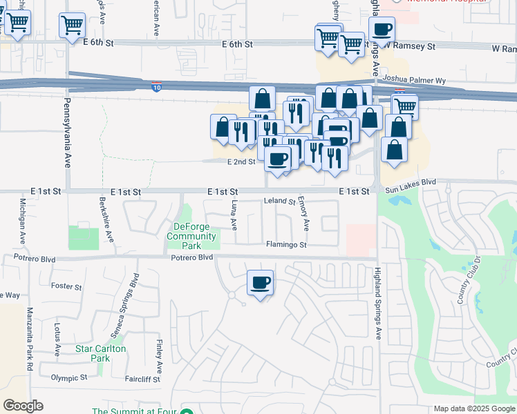 map of restaurants, bars, coffee shops, grocery stores, and more near in Beaumont