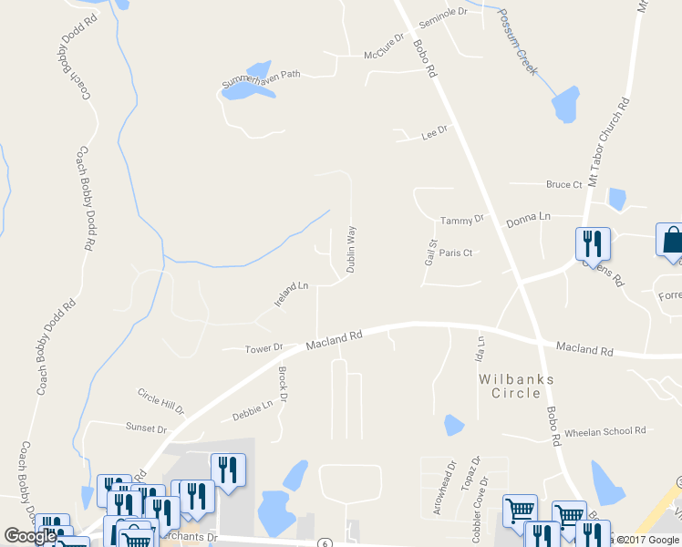 map of restaurants, bars, coffee shops, grocery stores, and more near 75 Dublin Way in Dallas