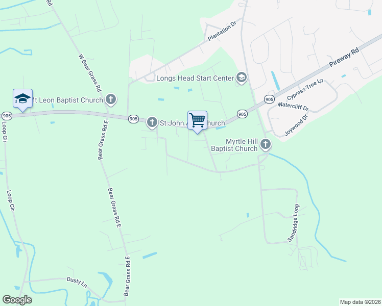 map of restaurants, bars, coffee shops, grocery stores, and more near 365 Saint Johns Circle in Longs
