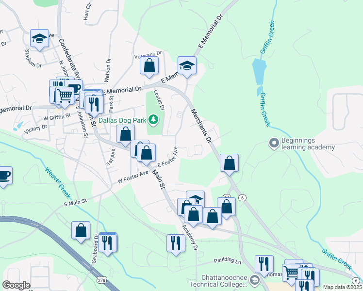 map of restaurants, bars, coffee shops, grocery stores, and more near 337 East Foster Avenue in Dallas