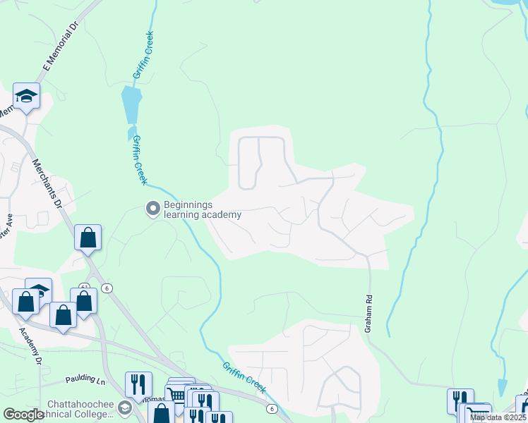 map of restaurants, bars, coffee shops, grocery stores, and more near 307 Gun Range Road in Dallas