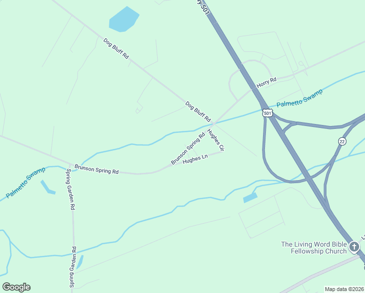 map of restaurants, bars, coffee shops, grocery stores, and more near 374 Brunson Spring Road in Galivants Ferry