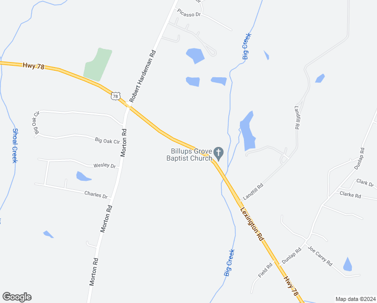 map of restaurants, bars, coffee shops, grocery stores, and more near 5470 Lexington Road in Winterville