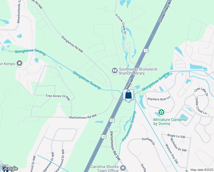 map of restaurants, bars, coffee shops, grocery stores, and more near 31 Quaker Ridge Drive in Carolina Shores