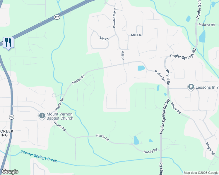 map of restaurants, bars, coffee shops, grocery stores, and more near 500 Spring View Court in Dallas