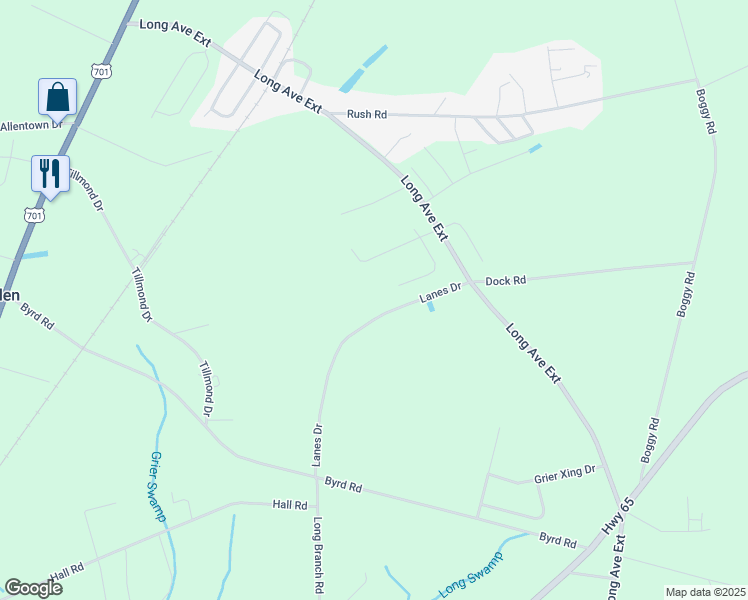 map of restaurants, bars, coffee shops, grocery stores, and more near 7057 Lanes Dr in Conway