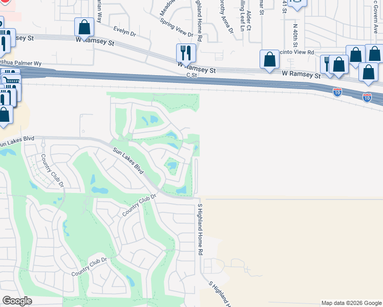map of restaurants, bars, coffee shops, grocery stores, and more near 4751 Salem Circle in Banning