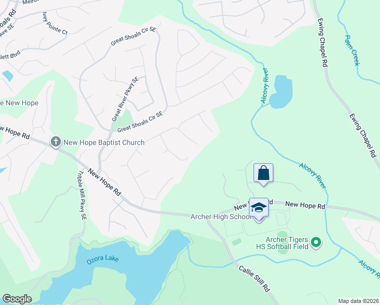 map of restaurants, bars, coffee shops, grocery stores, and more near 1918 Tribble Crest Drive in Lawrenceville
