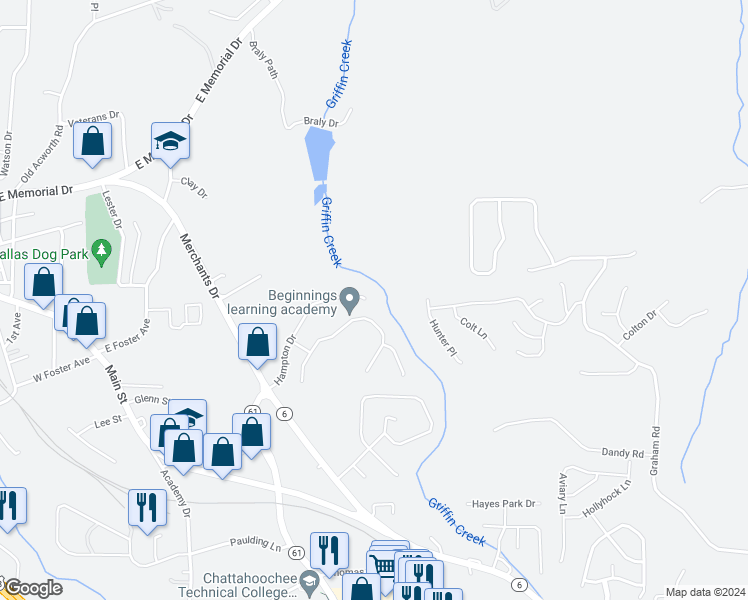 map of restaurants, bars, coffee shops, grocery stores, and more near 238 Hampton Drive in Dallas