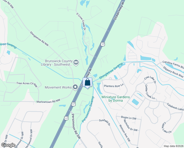 map of restaurants, bars, coffee shops, grocery stores, and more near 60 Carolina Farms Boulevard in Carolina Shores