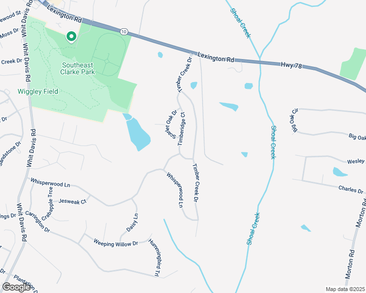 map of restaurants, bars, coffee shops, grocery stores, and more near 391 Timberidge Court in Athens