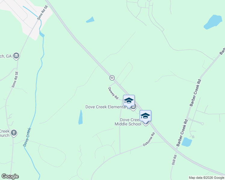 map of restaurants, bars, coffee shops, grocery stores, and more near 8101 Hog Mountain Road in Statham