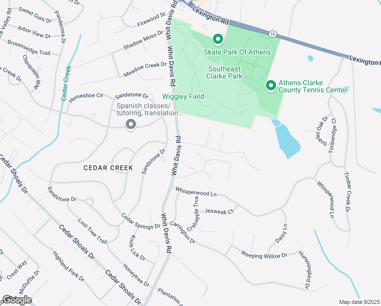map of restaurants, bars, coffee shops, grocery stores, and more near 187 Shoemaker Court in Athens