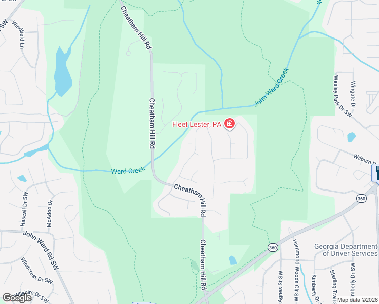 map of restaurants, bars, coffee shops, grocery stores, and more near 1420 Livingston Drive Southwest in Marietta