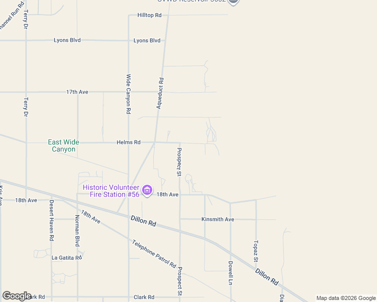 map of restaurants, bars, coffee shops, grocery stores, and more near 73315 Helms Road in Desert Hot Springs