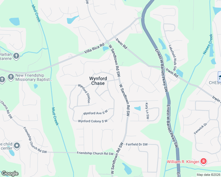 map of restaurants, bars, coffee shops, grocery stores, and more near 1205 Wynford Colony South West in Marietta
