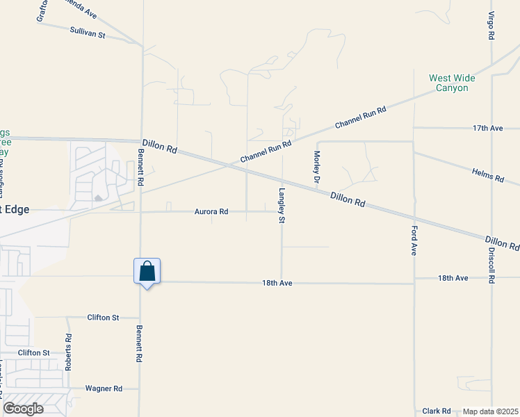 map of restaurants, bars, coffee shops, grocery stores, and more near 71362 Aurora Road in Desert Hot Springs