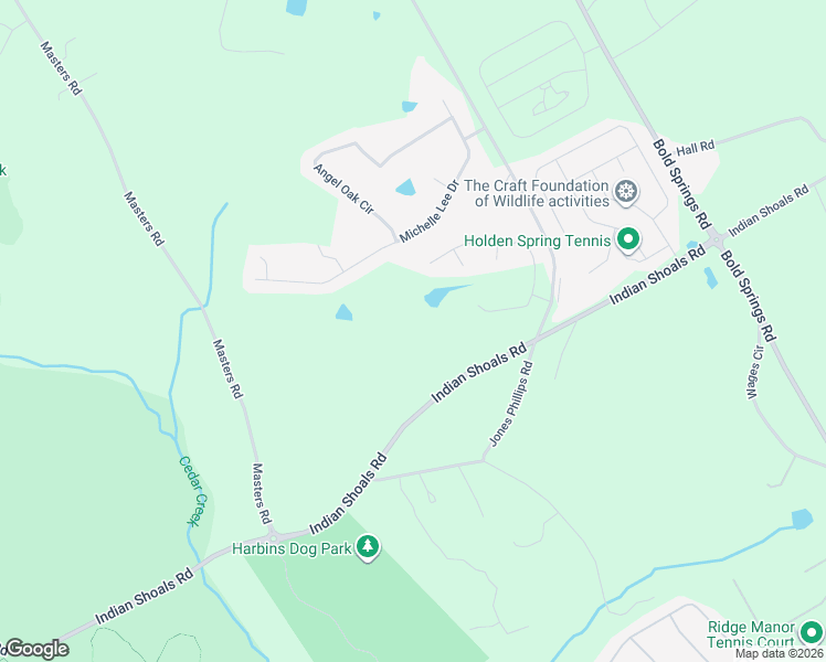 map of restaurants, bars, coffee shops, grocery stores, and more near 2848 Indian Shoals Road in Dacula