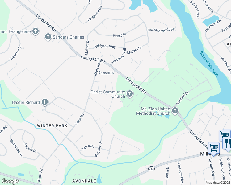 map of restaurants, bars, coffee shops, grocery stores, and more near 320 Loring Mill Road in Sumter