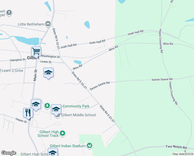 map of restaurants, bars, coffee shops, grocery stores, and more near 520 Semm Sease Road in Gilbert