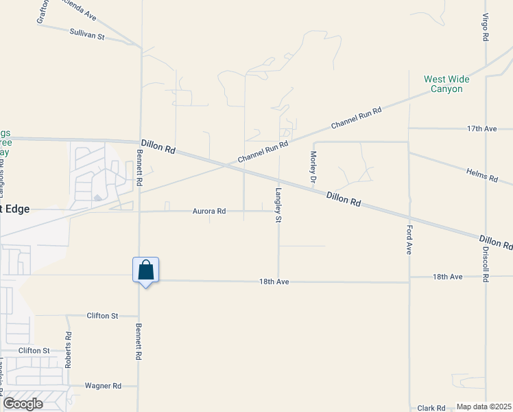 map of restaurants, bars, coffee shops, grocery stores, and more near 71362 Aurora Road in Desert Hot Springs