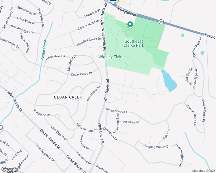 map of restaurants, bars, coffee shops, grocery stores, and more near 115 Sandstone Circle in Athens
