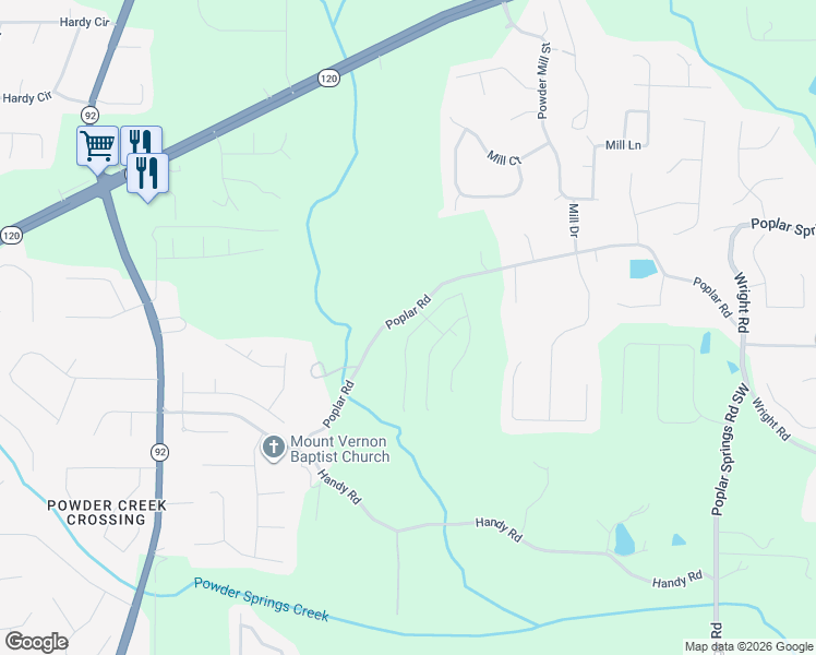 map of restaurants, bars, coffee shops, grocery stores, and more near 600 Poplar Road in Dallas