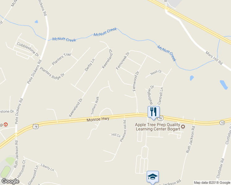 map of restaurants, bars, coffee shops, grocery stores, and more near 1080 Canter Bend in Watkinsville