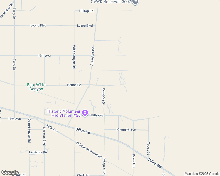 map of restaurants, bars, coffee shops, grocery stores, and more near 73315 Helms Road in Desert Hot Springs