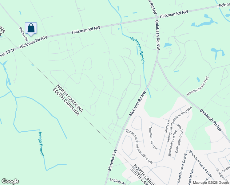 map of restaurants, bars, coffee shops, grocery stores, and more near 587 Wagon Wheel Trail NW in Calabash