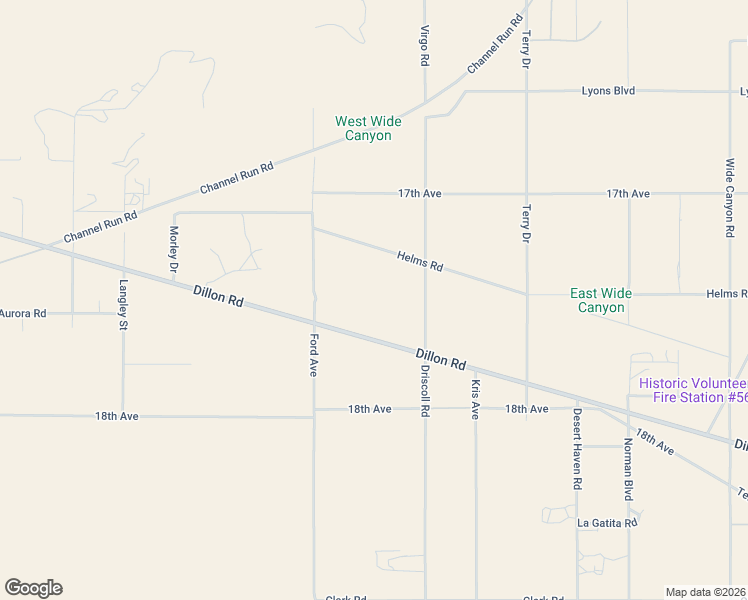 map of restaurants, bars, coffee shops, grocery stores, and more near 73201-73237 Helms Road in Desert Hot Springs