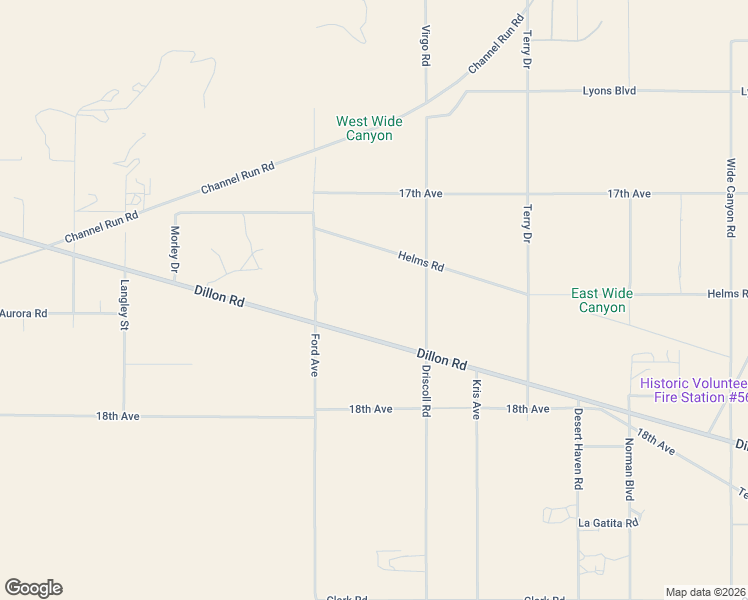 map of restaurants, bars, coffee shops, grocery stores, and more near 73201-73237 Helms Road in Desert Hot Springs